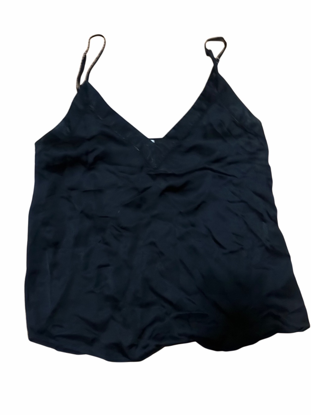 Aritzia Black Satin V-Neck Slip Cami